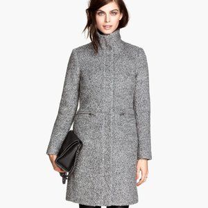 H&M Gray Bouclé Wool Blend Coat